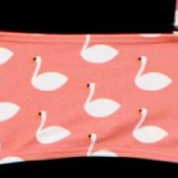 Swimsuit Pink & White Swan Print Contoured Bikini Top Only Size Large - Picture 6 of 8